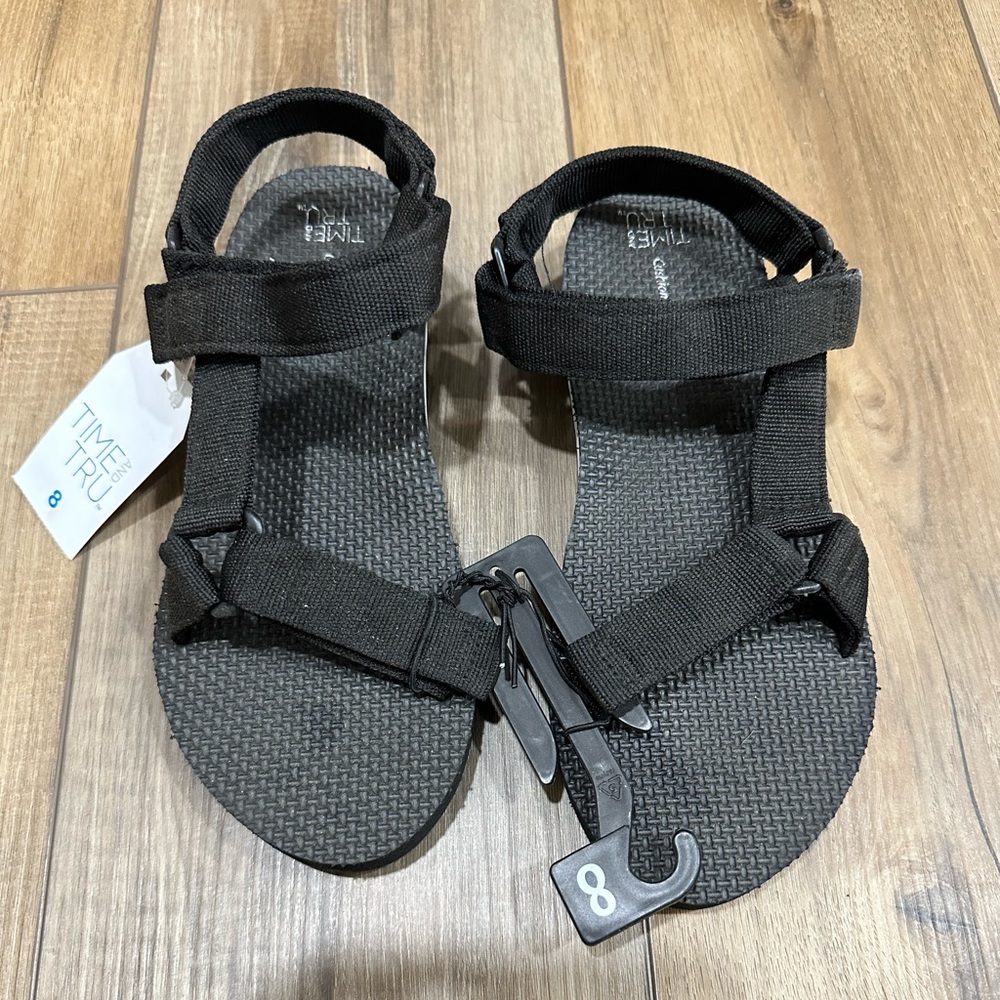 Black Walking Sandals